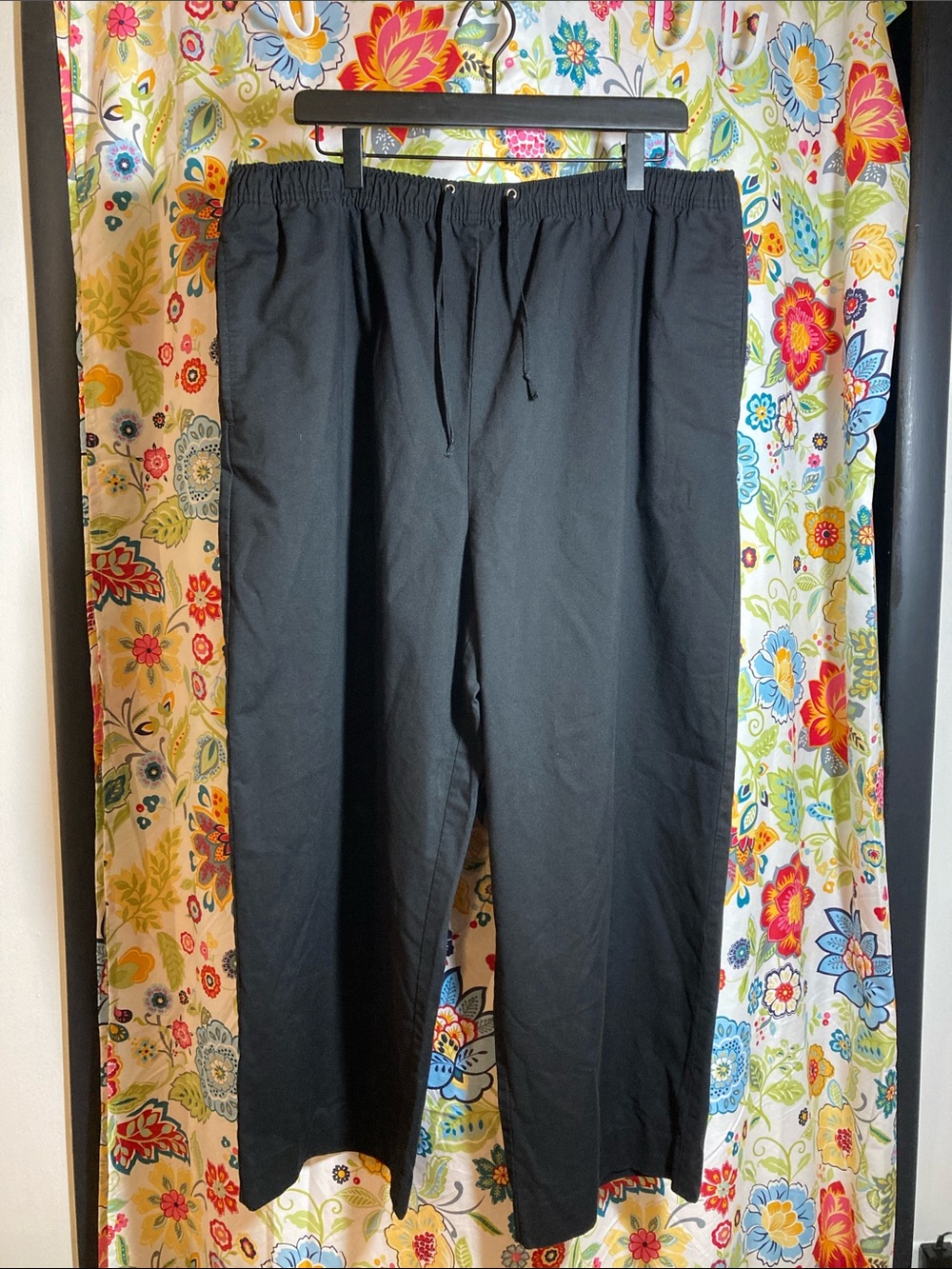 Karen Scott Sport Black Elastic Waist Drawstring Pants